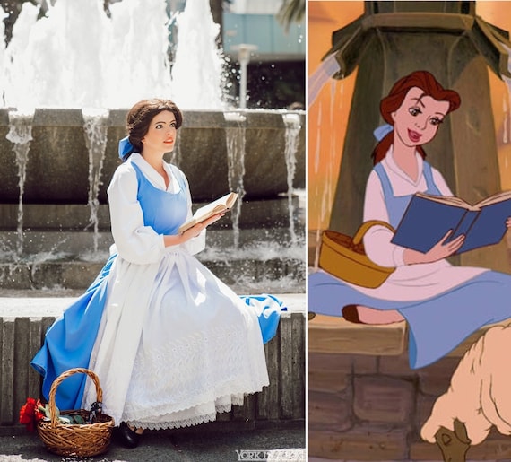 Adult Blue Peasant Dress Costume Cosplay inspired by Belle Beauty and the Beast
