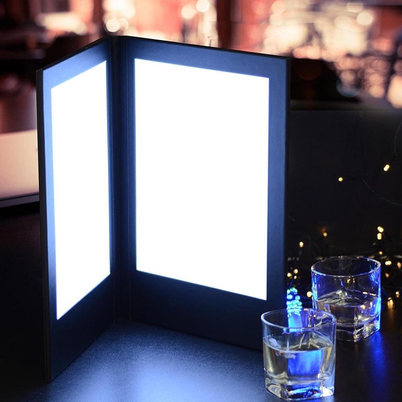 Illuminated LED Menus Two Panel Menu Covers 8.5 X5.5 - Etsy