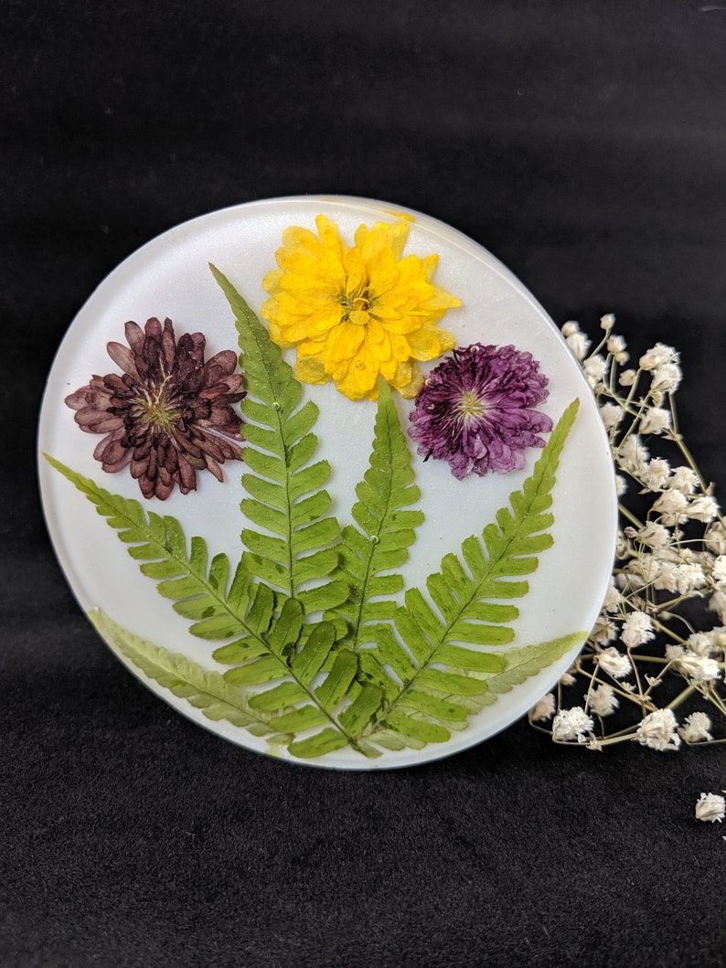 Floral Pocket Mirror Resin and Real Dried Flower Mirror With Etsy