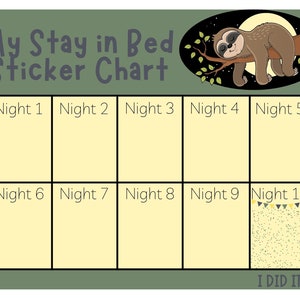 Slaperige luiaard Mijn 'Blijf in bed' stickerkaart - maan en sterren