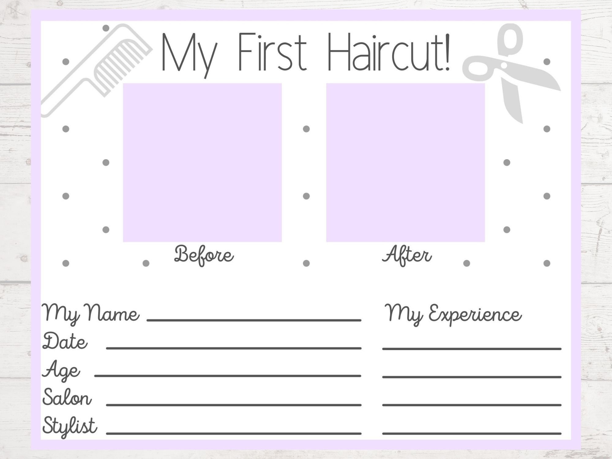 instant-printable-my-first-haircut-certificate-for-child-or-baby-s-first-haircut-purple-8x10-etsy