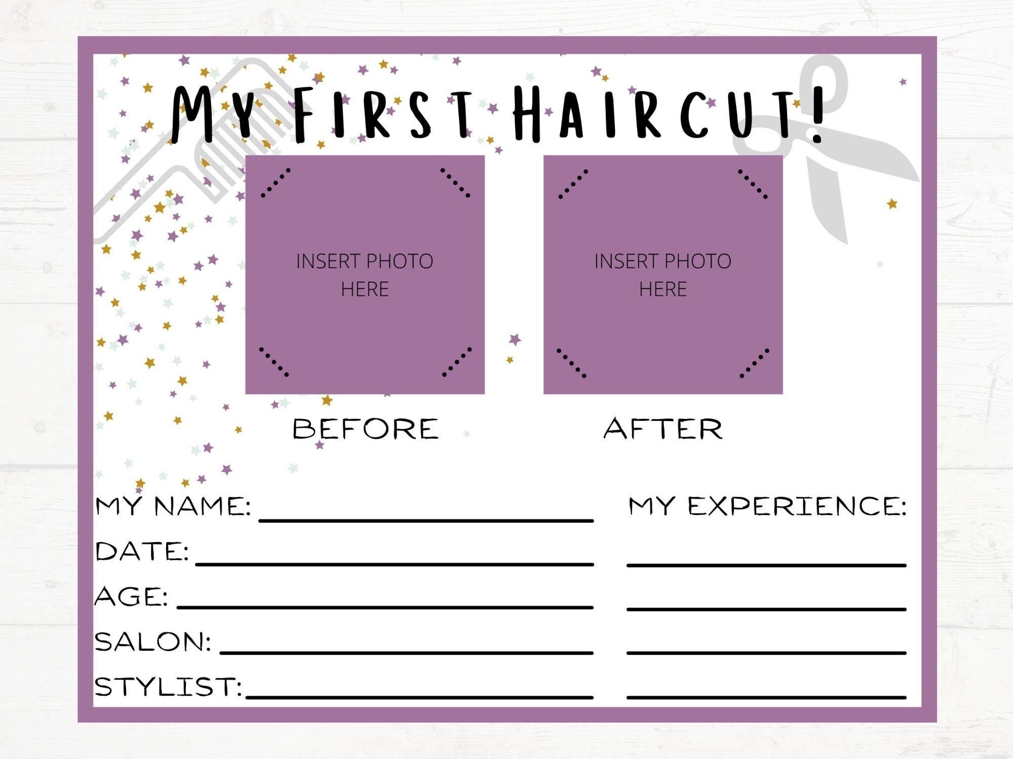 Instant Printable My First Haircut Certificate For Child Or Baby s 