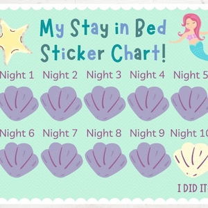 Mermaid My &#39;Stay in Bed&#39; Sticker Chart - Under the Sea
