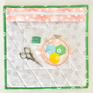 Works In Progress Filing Case Sewing Pattern 13 Inch Fits Embroidery Hoops Beginner Pattern Linen Bouquet .pdf instant download Patchwork image 3