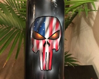 Custom Airbrush Painted Wine Bottle Candle Holder