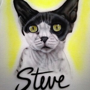 Custom Pet airbrush Sweat Shirt/Long Sleeve Tshirt with Background and Name image 7