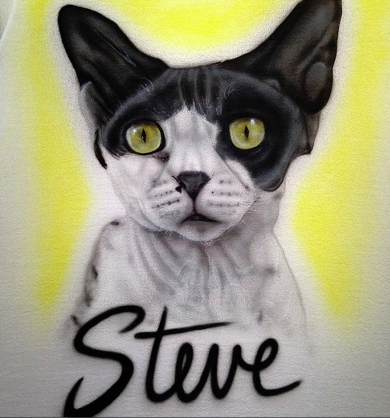 Custom Pet airbrush Sweat Shirt/Long Sleeve Tshirt with Background and Name image 7