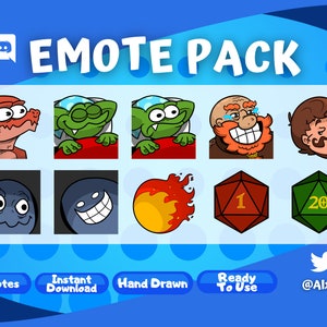 DnD Pack 1 - Dungeons and Dragons Twitch Emotes for Streamers