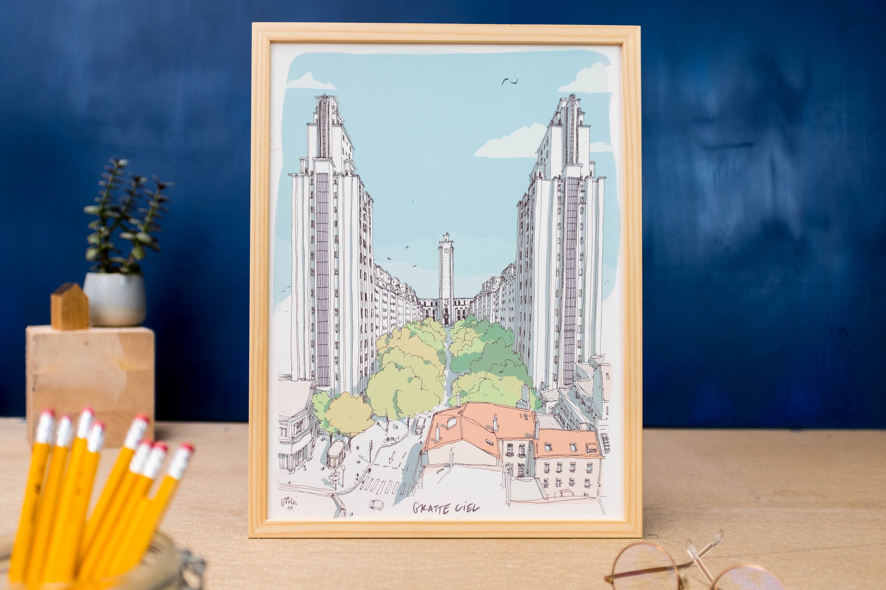 Affiche Des Gratte-Ciel à Villeurbanne