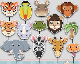 Safari Jungle Zoo Animals Cupcake topper for Safari Jungle Zoo Animals Party!