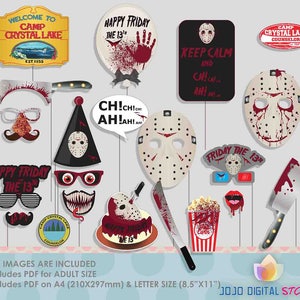 Friday 13 Halloween Photo Booth Props for Halloween Party