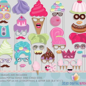 Sweet Shoppe Photo Booth Props for Candy Sweet Party