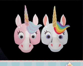 3D Unicorn Mask Set for Unicorn Party