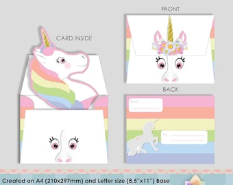 Editable Unicorn Whimsical invitations for Unicorn Party