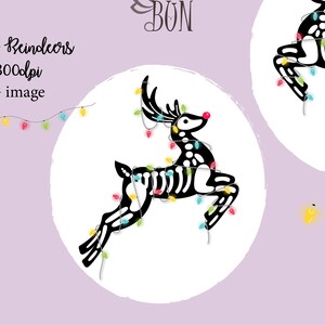 Gruselige Weihnachten Gothic Skelett Rentier, Creepmas Clipart, Grafik, Aquarell Weihnachten, Weihnachtsparty