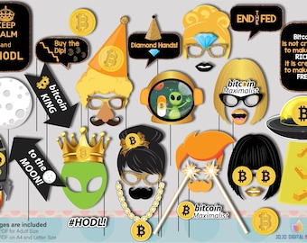 Crypto Bitcoin Blockchain Photo Booth Props for DEFI Party