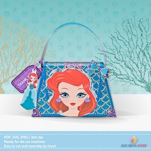 SVG,PDF, Mermaid Princess Favor Box für Mermaid, Unterwasser wunderliche Party