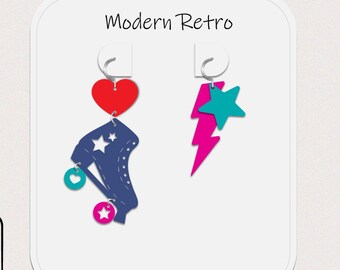 SVG Earrings File, Juno Branded, Roller Skate, Pop Art, Retro