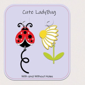 File orecchini SVG, Juno Branded, Coccinella, Fiordaliso, Primavera