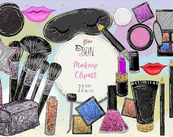 Makeup Make up Tools Clipart, Graphics, Watercolor Makeup, Make up Party