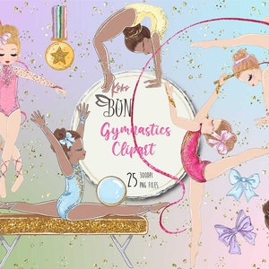 Imágenes prediseñadas de Gymnastic Girls, Gimnasta, Gimnasio, Clipart gimnasta, gráficos vectoriales, clip art digital, Clipart instantáneo, Gráficos, Acuarela, Fiesta