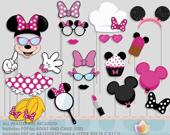 SALE!! Limited Time! HotPink Mouse Party Photo Booth Props for girly mouse party!