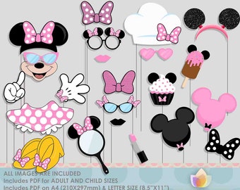 SALE!! Limited Time! Pink Mouse Party Photo Booth Props for girly mouse party!