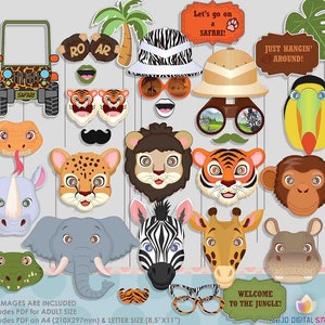 Safari Party, Photo Booth Props, Safari Birthday, Foto Booth