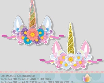 Unicorn Paper Crown Party Hat for Unicorn Party