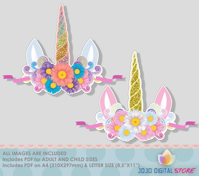 unicorn paper crown party hat for unicorn party etsy