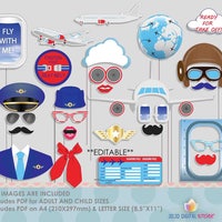 Airplane Photo Booth, Airplane Photo Booth Props, Pilot Photo Booth ...