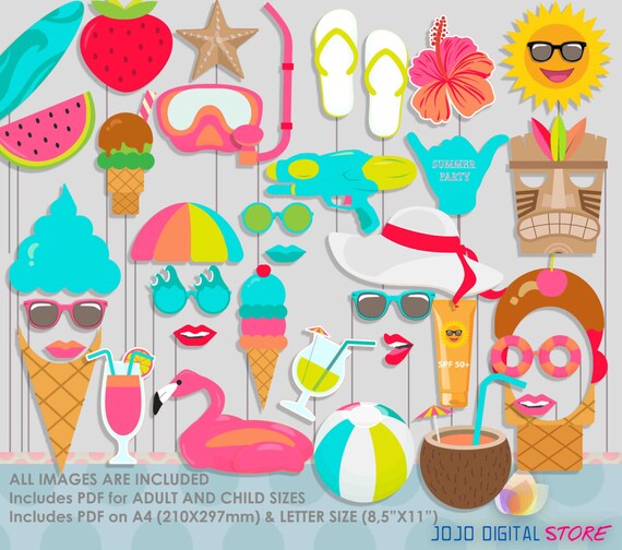 Summer Pool Hawaiian Party Photo Booth Props For Pool Party Etsy Summer Pool Hawaiian Party Photo Booth Props For Pool Party Etsy