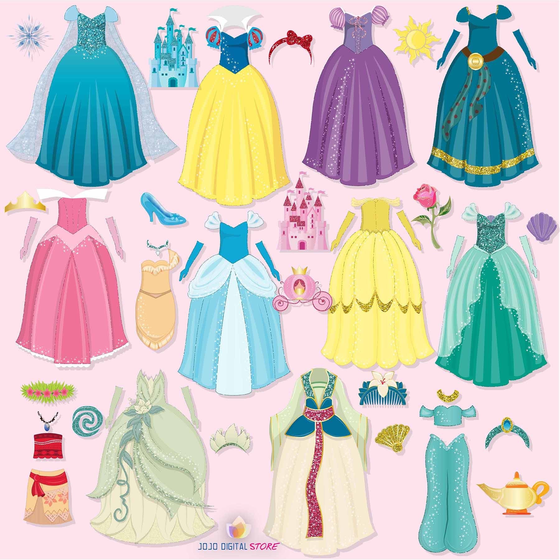 Princess Dress Clipart Halloween Costumes Princess Party Etsy Canada