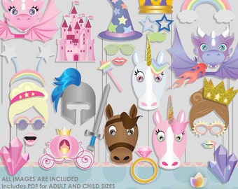 Sprookjesachtige Eenhoorn Draak Photo Booth Props voor Sprookjesfeest