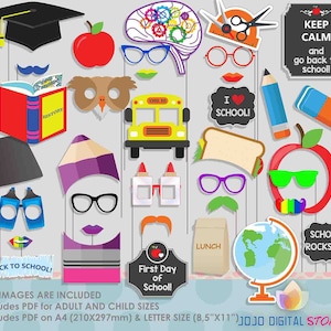 Back To School Photo Booth Props for First Day Party