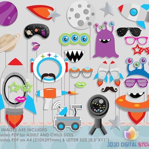 Space Photo Booth Props for Space Rocket Party - Etsy