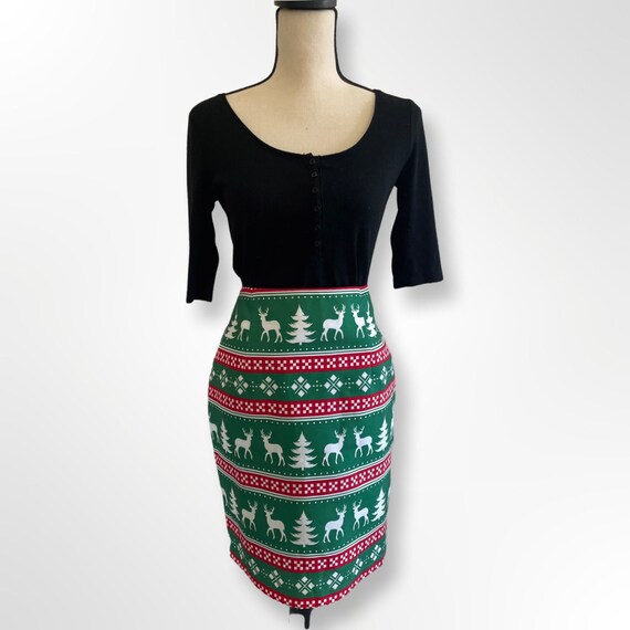 Christmas Mini Skirt Ugly Christmas Skirt Holiday… - image 1