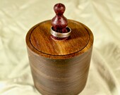 Walnut Lidded Pot Travelers Jewelry Box Perfect Gift To Stash Trinkets, Coins, Jewelry