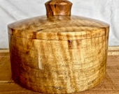 Quilted Maple Lidded Pot Keepsake Box Stash Pot Salt Box Perfect Gift To Store Trinkets, Coins, Jewelry, Office Items, etc