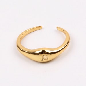 Top Quality! Custom Handmade 1pcs Delicate Geometry Old English Initial &quot;D&quot; Name Adjustable Rings 23K Gold Filled Chic Personalise Wholesale