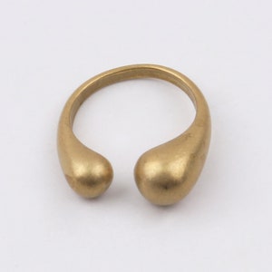 1pcs Raw Brass Oval Water Droplets Opening Adjustable Ring Personalized Stamping Lead Nickel Chromium Free 0106-2117