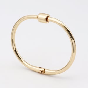 Custom Handmade 1pcs Delicacy 18kt Gold Filled High -End Perfection Flawless Oval Screw Bracelet, Unique Minimalist Stylish Boutique Brands