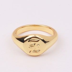 Unique Source for Boutique Shops, 1 Piece Handmade Delicate Gold Filled Old English Initial &quot;Z&quot; Name Signet Rings Brands Supplier Wholesale