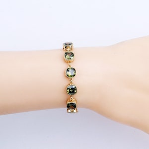 BOUTIQUE BRANDS! Custom Handmade 1pcs Delicate 18kt Gold Filled Bold Chunky Charm Olive Green Zircon Bracelets Valentine’s Day Gift For Her