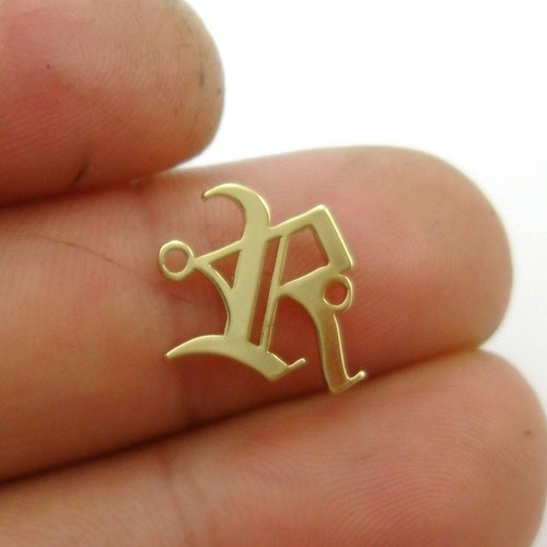 For Business, 30pcs Old English Gothic Gold Initial Charms Initial Bracelets 