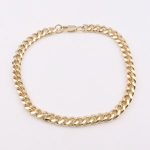 Handmade Custom, 1pcs 9.5mm Large 14K Gold Plated Curb Chain Wheat Chain Necklace, Lobster Clasp, Link Choker Necklace, Minimal 2005-2094-1