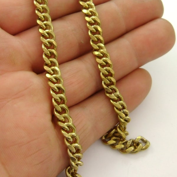 1 Meter 6mm Raw Brass Large Chunky Curb Chains, Lead Nickel Chromium Free, Custom for Gold Filled, Silver Filled Necklace Chains Business