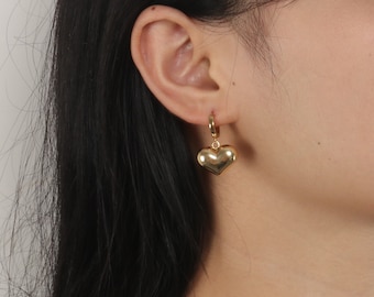 Orecchini pendenti a doppio triangolo, design geometrico a cerchio, minimalista e discreto, in titanio placcato oro, semplici, a doppio cerchio 0335 - Italia