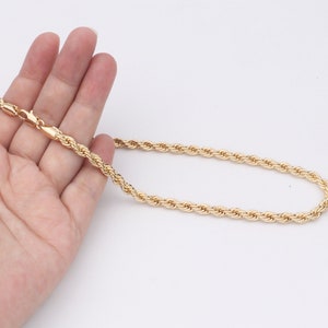 Personalizado 1pcs 18K oro relleno 5mm collar de cadena de giro, colgante grueso cadena de cuerda collar, collar de gargantilla enlace