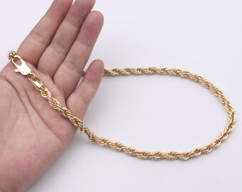 Custom 1pcs 18K Gold Filled, Silver Filled 6mm Twist Chain Necklace, Lobster Clasp Chunky Rope Chain Necklace, Link Choker Necklace